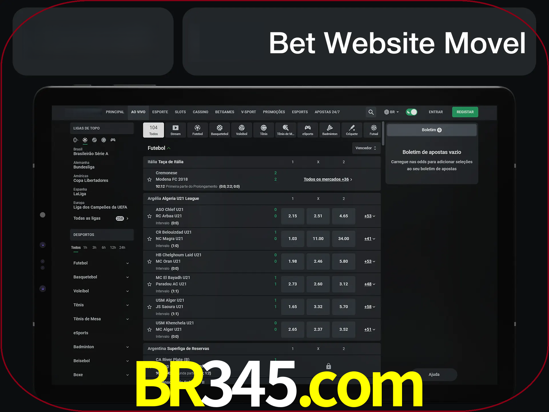 Use nosso website em qualquer dispositivo.