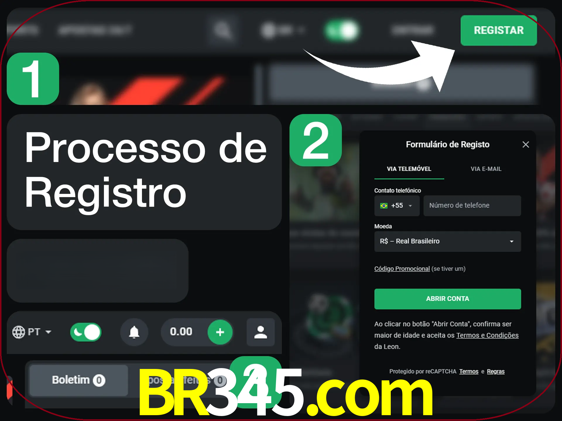 O processo de registro na LeonBet é simples.
